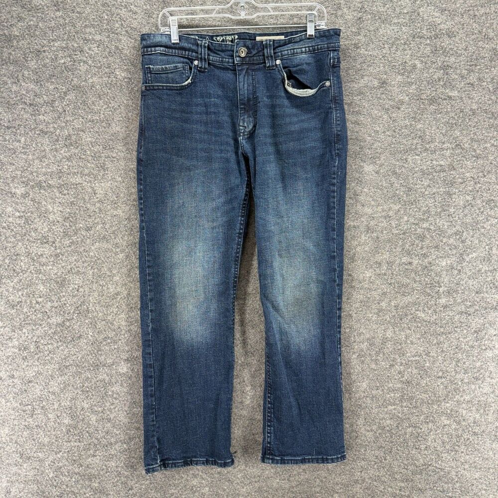 TK Axel Jeans Men 32*30 Blue Denim Dark Wash Slim Bootcut Mid Rise Pockets
